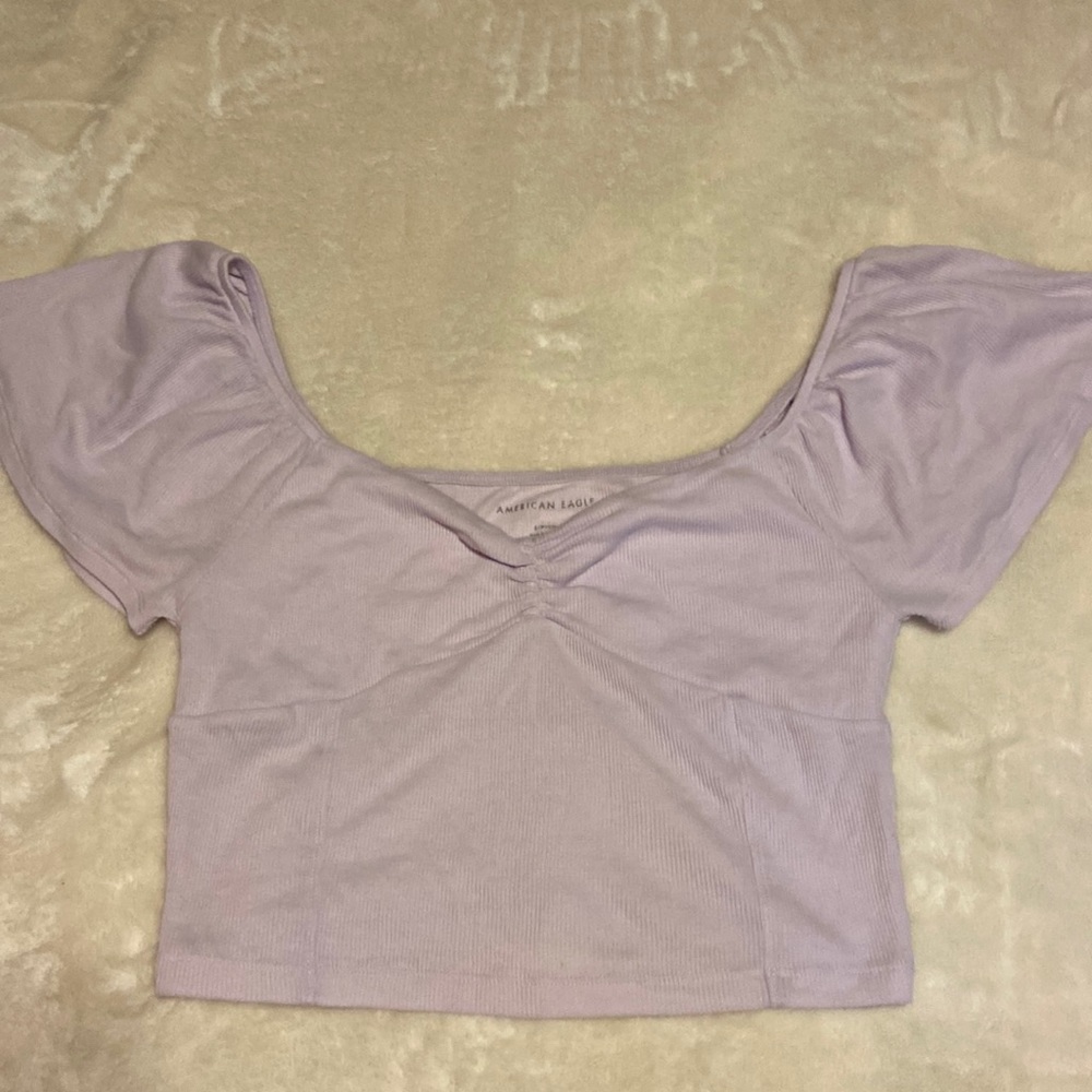 AE Flutter Sleeve Crop Top
